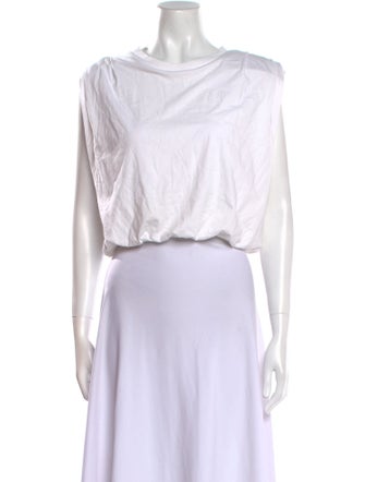 Sandro Bateau Neckline Sleeveless Crop Top