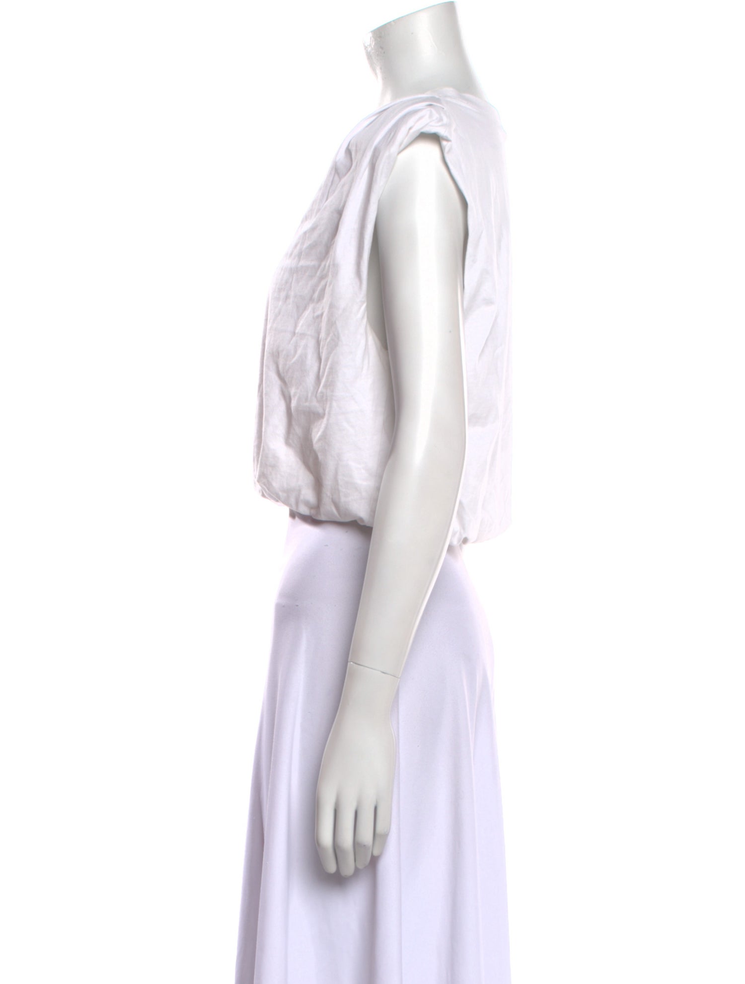 Sandro Bateau Neckline Sleeveless Crop Top