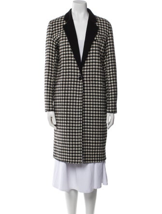 Sandro Wool Houndstooth Print Coat