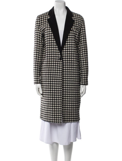 Sandro Wool Houndstooth Print Coat