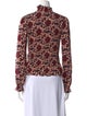 Sandro Floral Print Mock Neck Blouse