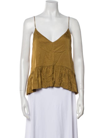 Sandro V-Neck Sleeveless Crop Top