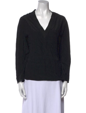 Sandro Silk V-Neck Blouse