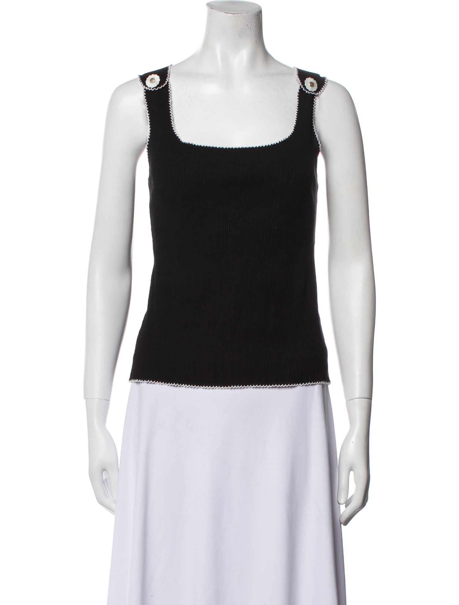 Sandro Square Neckline Sleeveless Top
