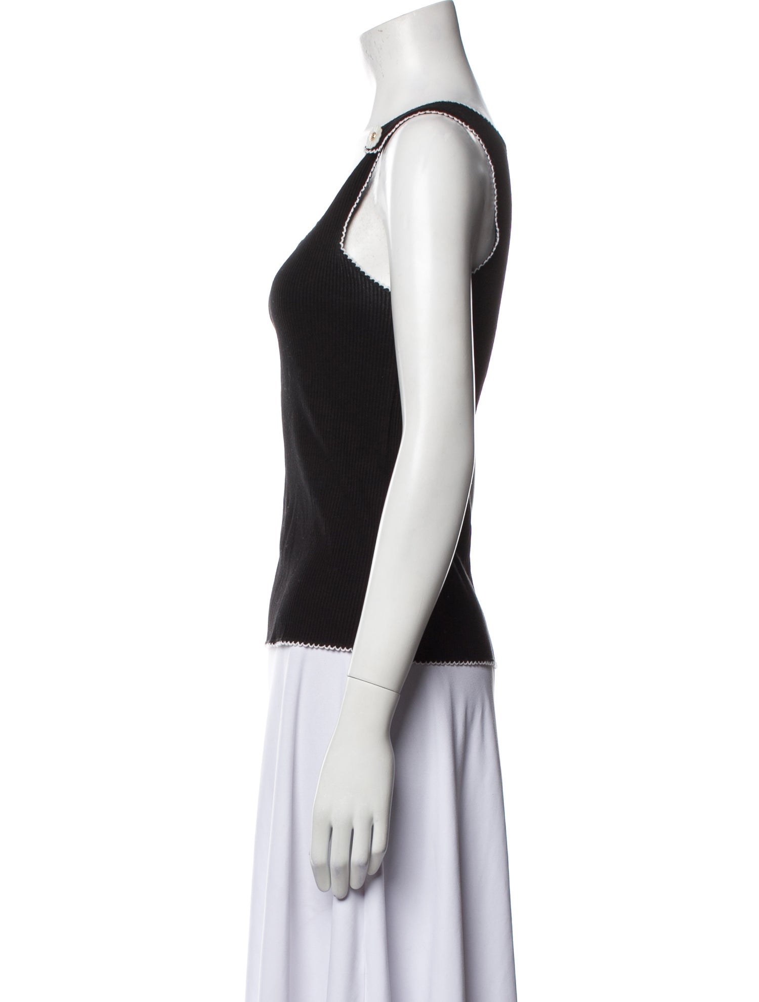 Sandro Square Neckline Sleeveless Top