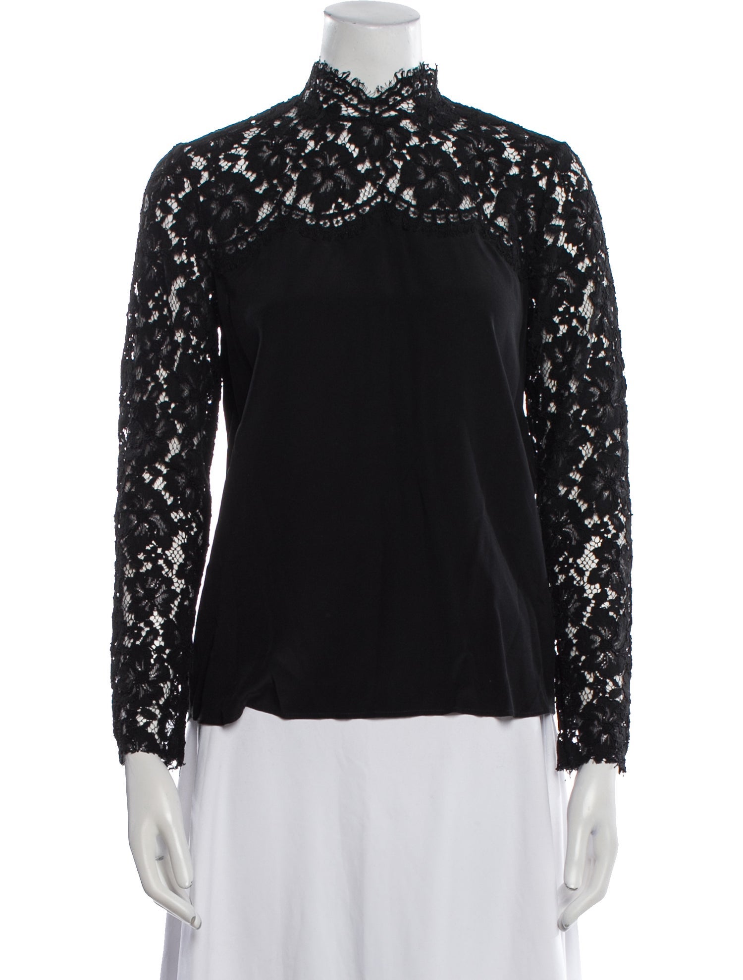 Sandro Silk Lace Pattern Blouse