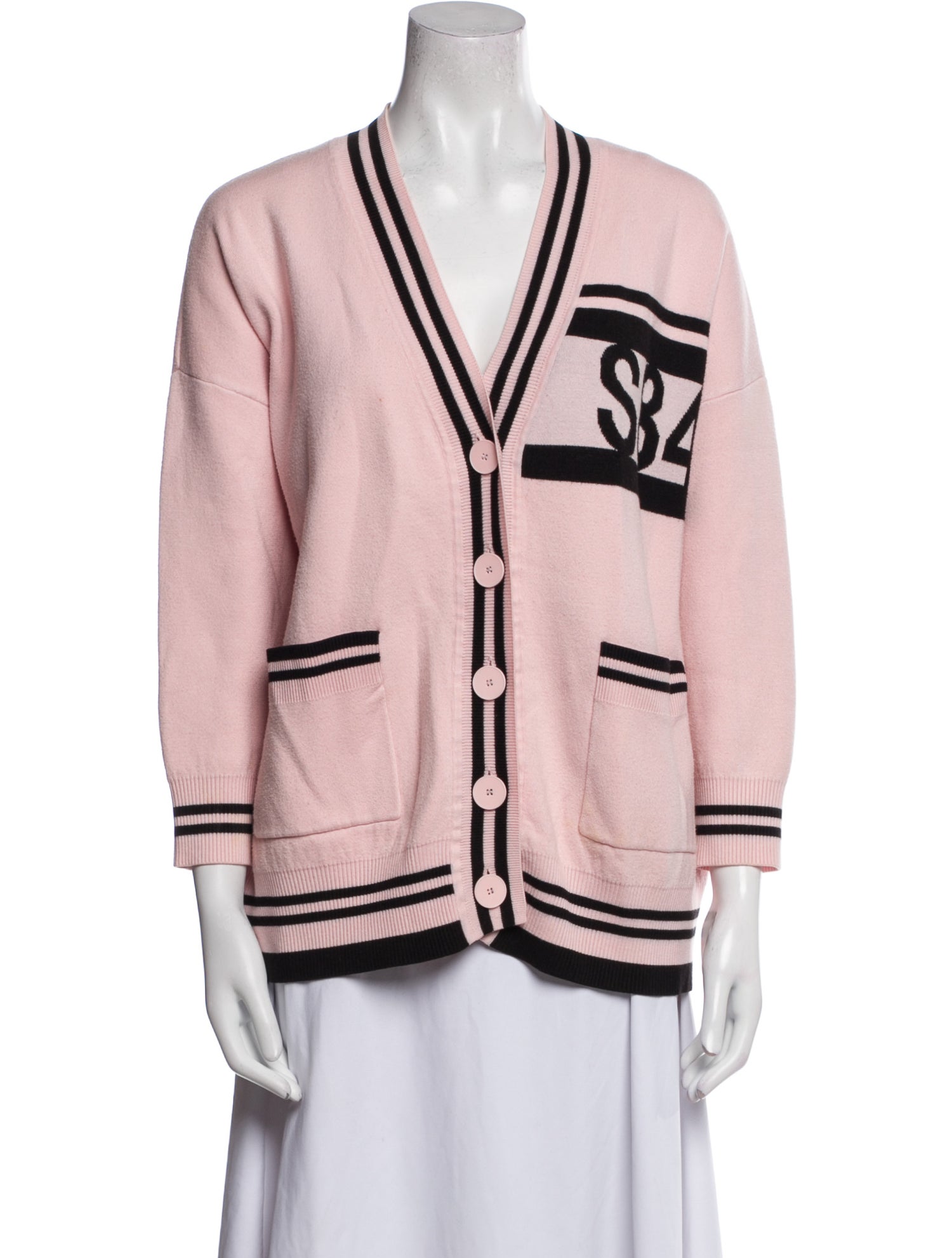 Sandro Striped V-Neck Sweater