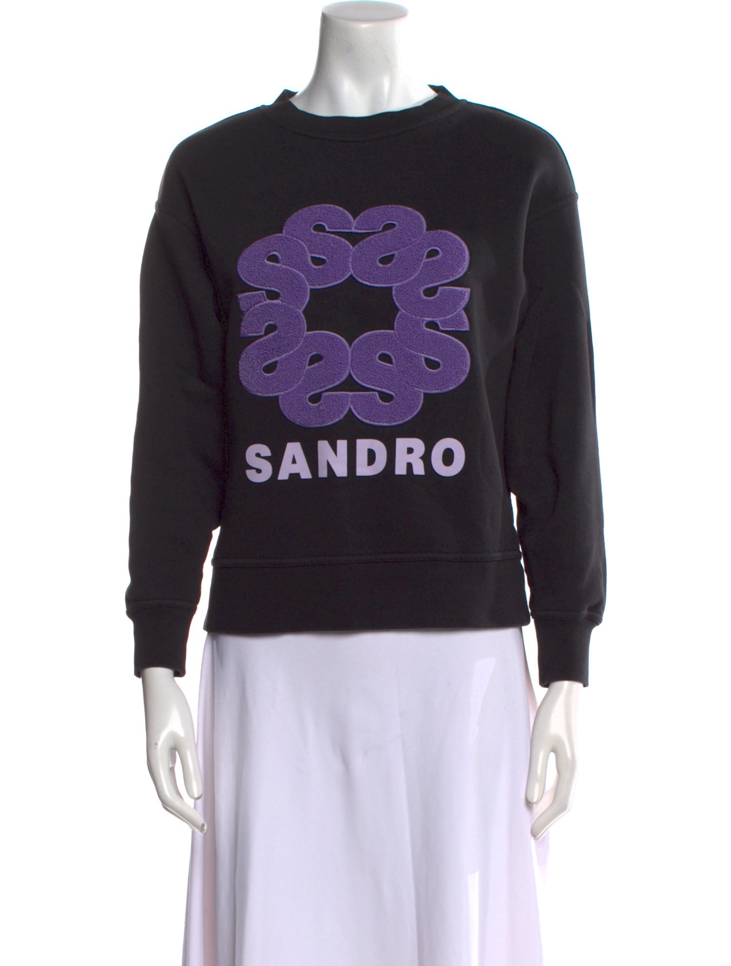 Sandro Graphic Print Crew Neck Sweatshirt