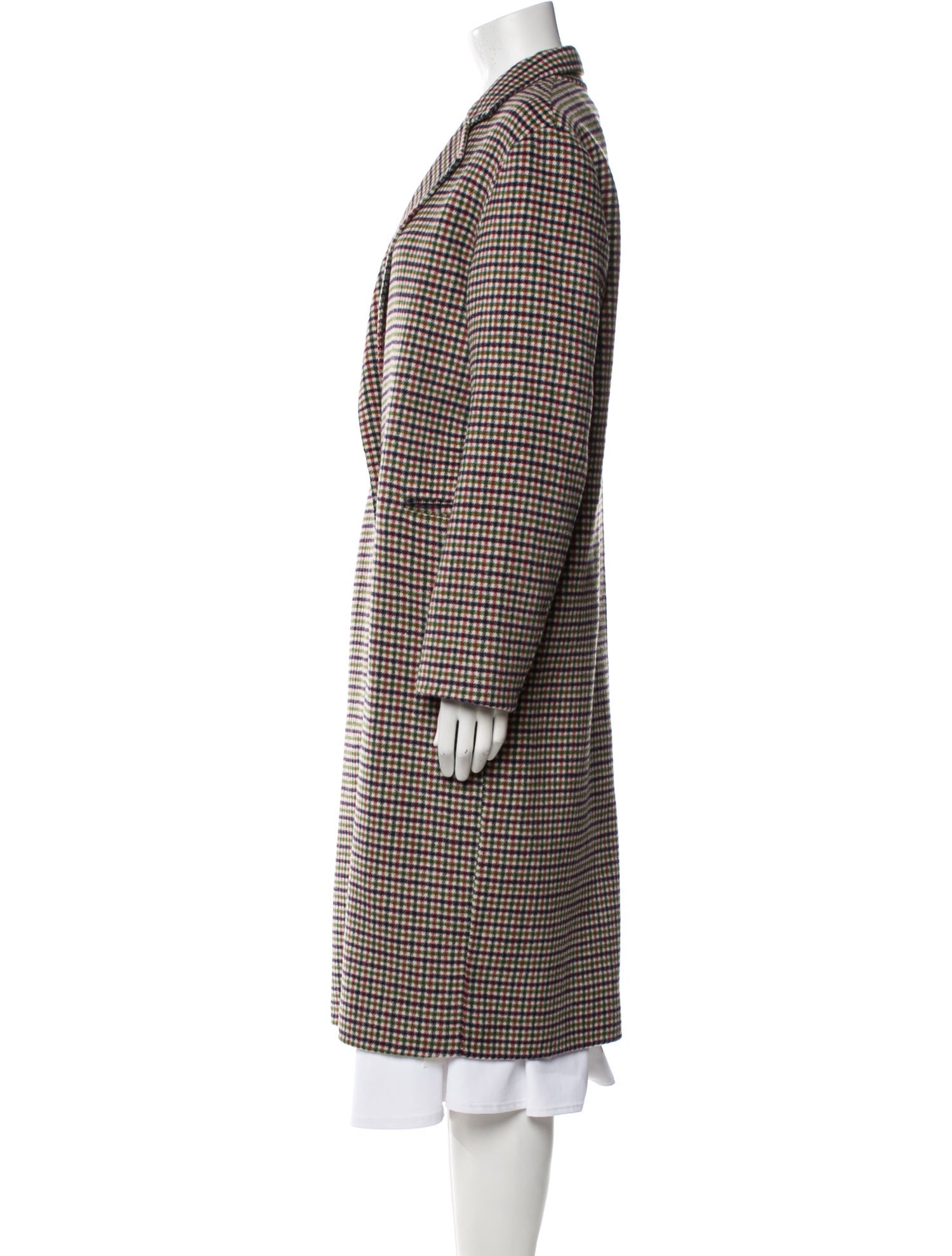 Sandro Wool Plaid Print Coat