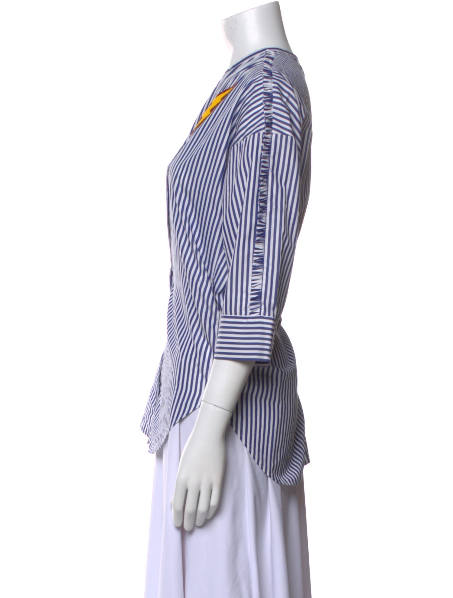 Sandro Striped V-Neck Blouse