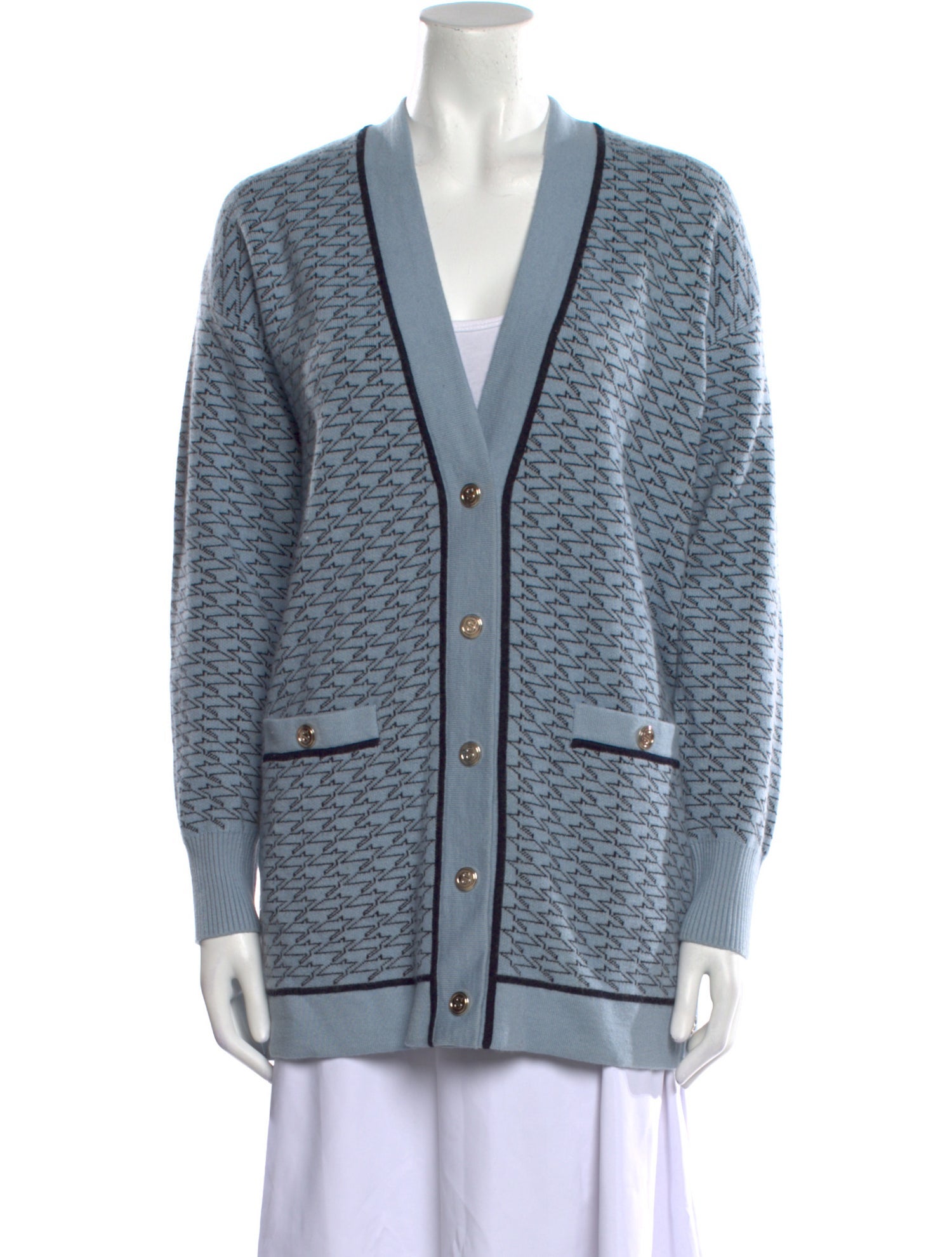 Sandro Printed V-Neck Sweater