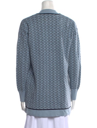 Sandro Printed V-Neck Sweater