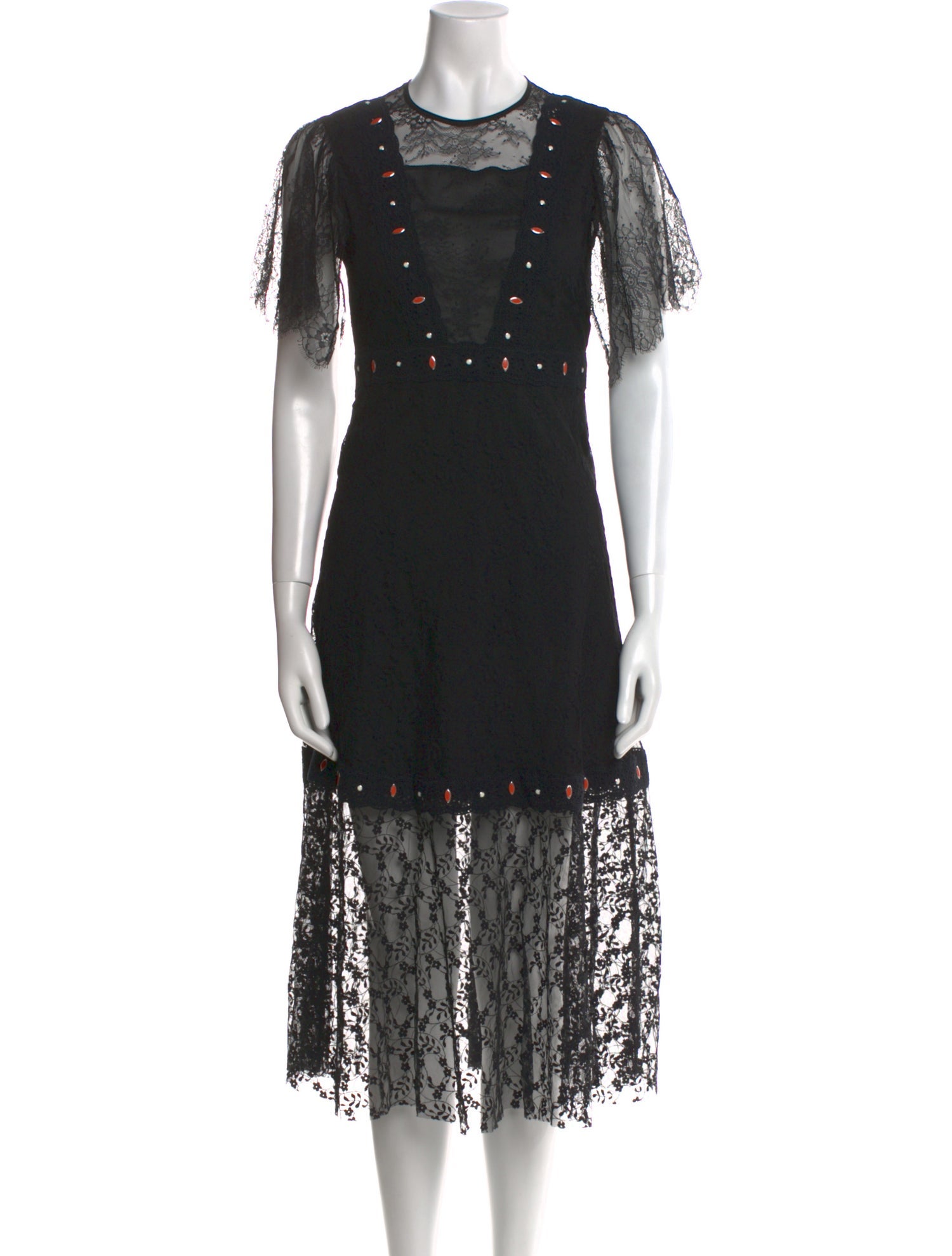 Sandro Crew Neck Midi Length Dress