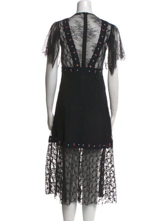 Sandro Crew Neck Midi Length Dress