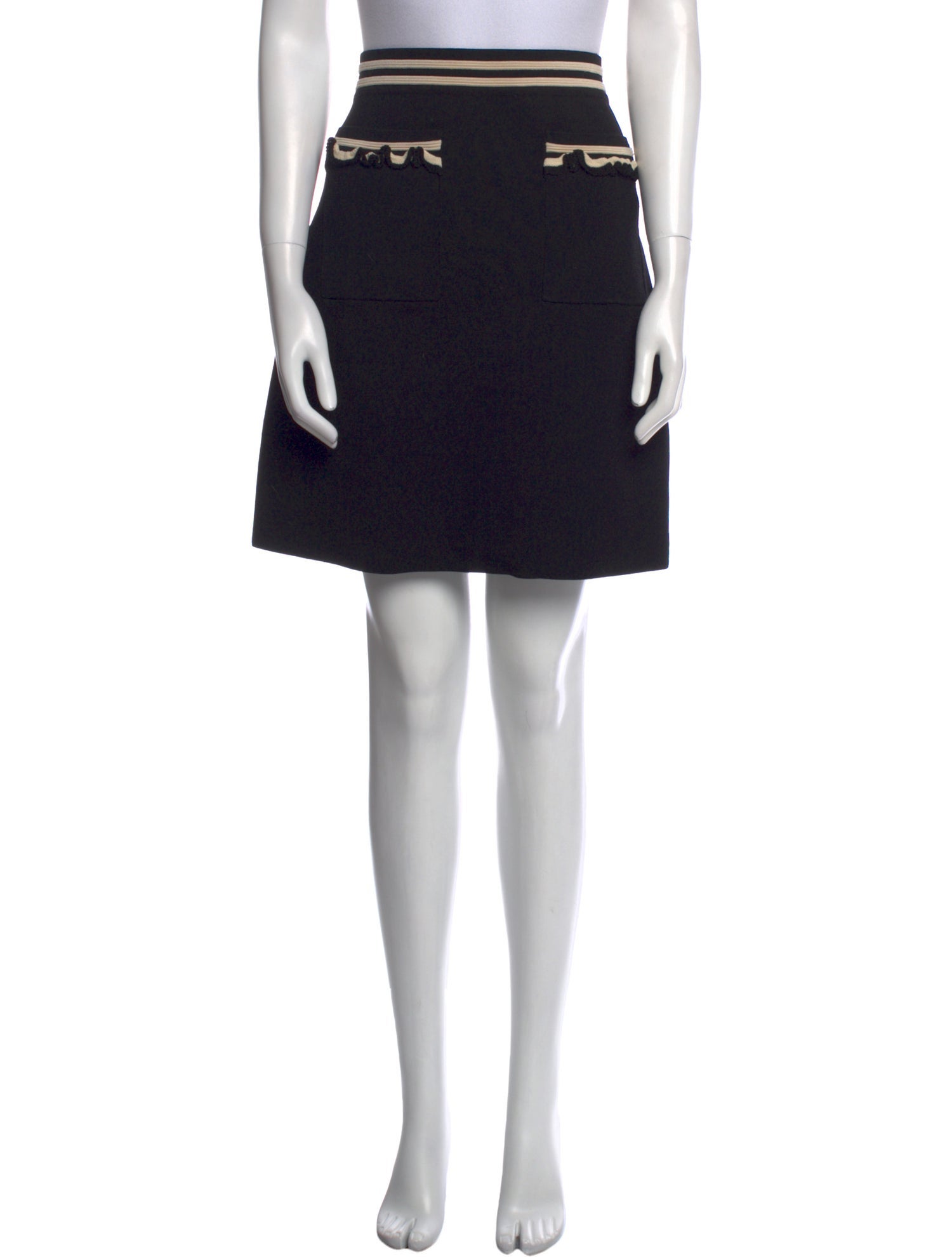 Sandro Ruffle Embellishment Knee-Length Skirt