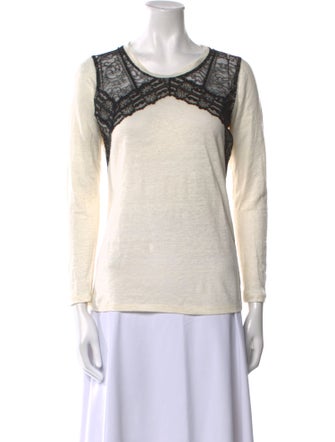 Sandro Lace Pattern Scoop Neck Top
