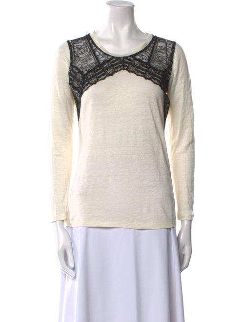 Sandro Lace Pattern Scoop Neck Top