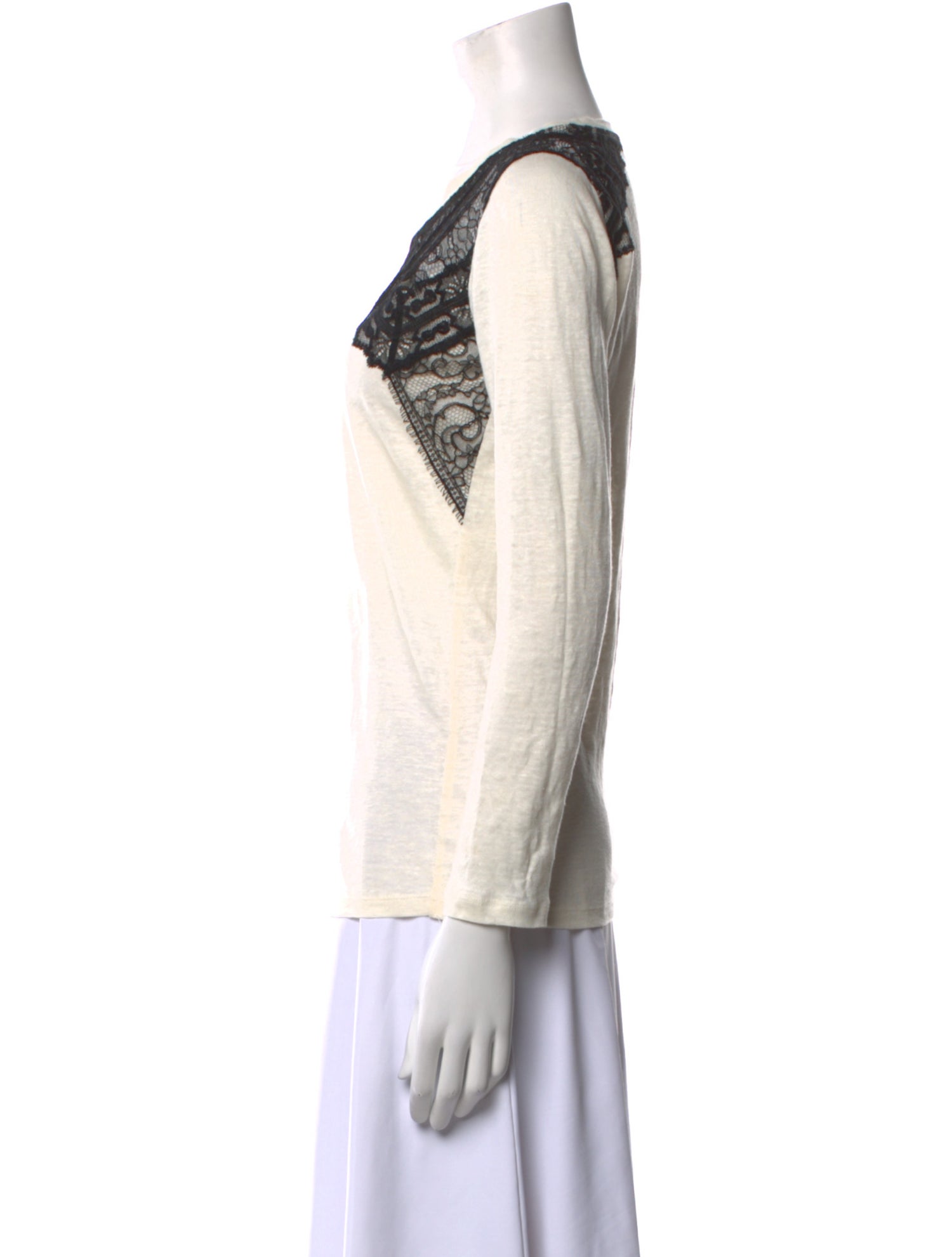 Sandro Lace Pattern Scoop Neck Top