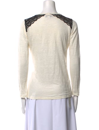 Sandro Lace Pattern Scoop Neck Top
