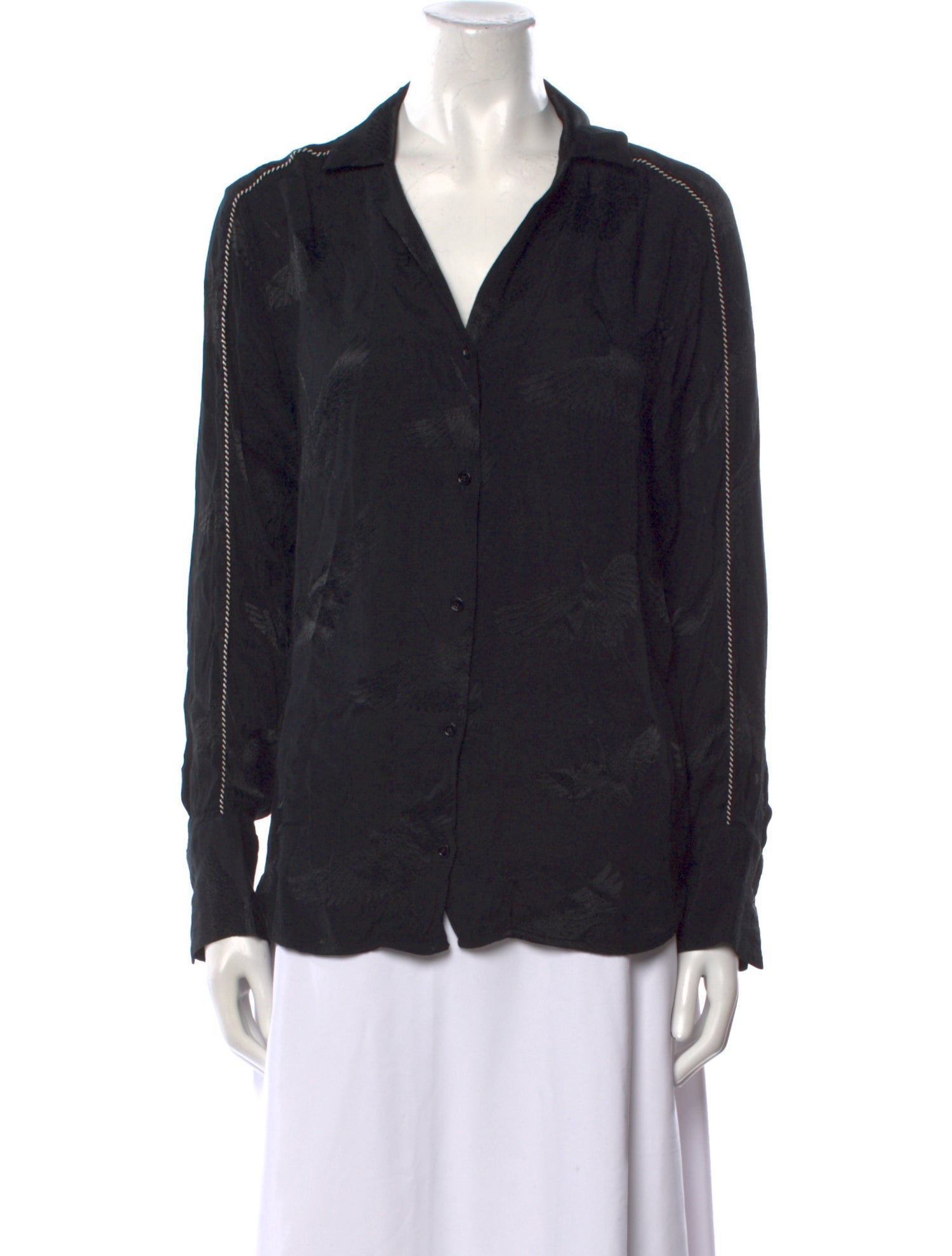 Sandro Long Sleeve Button-Up Top