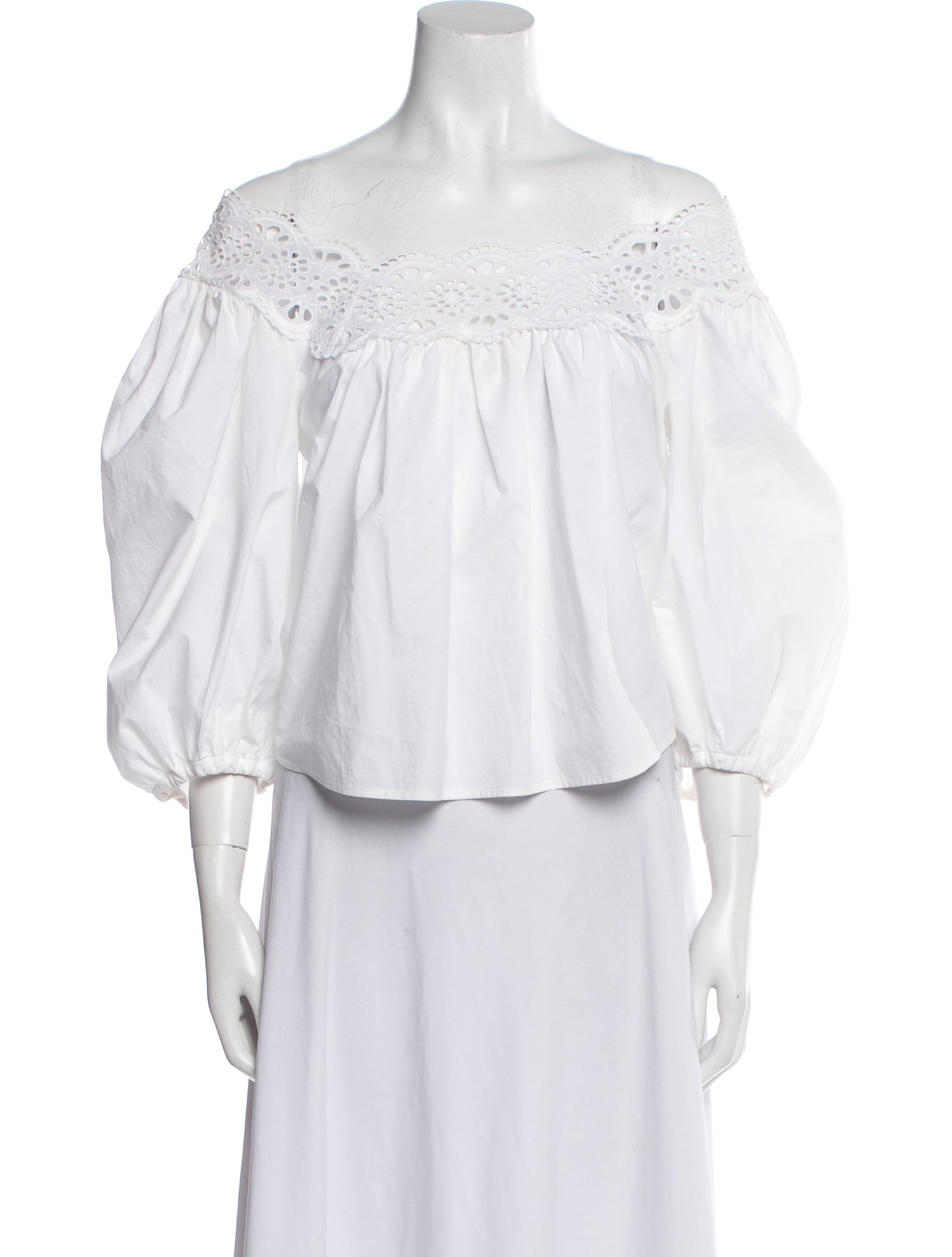 Sandro Off-The-Shoulder Three-Quarter Sleeve Crop Top