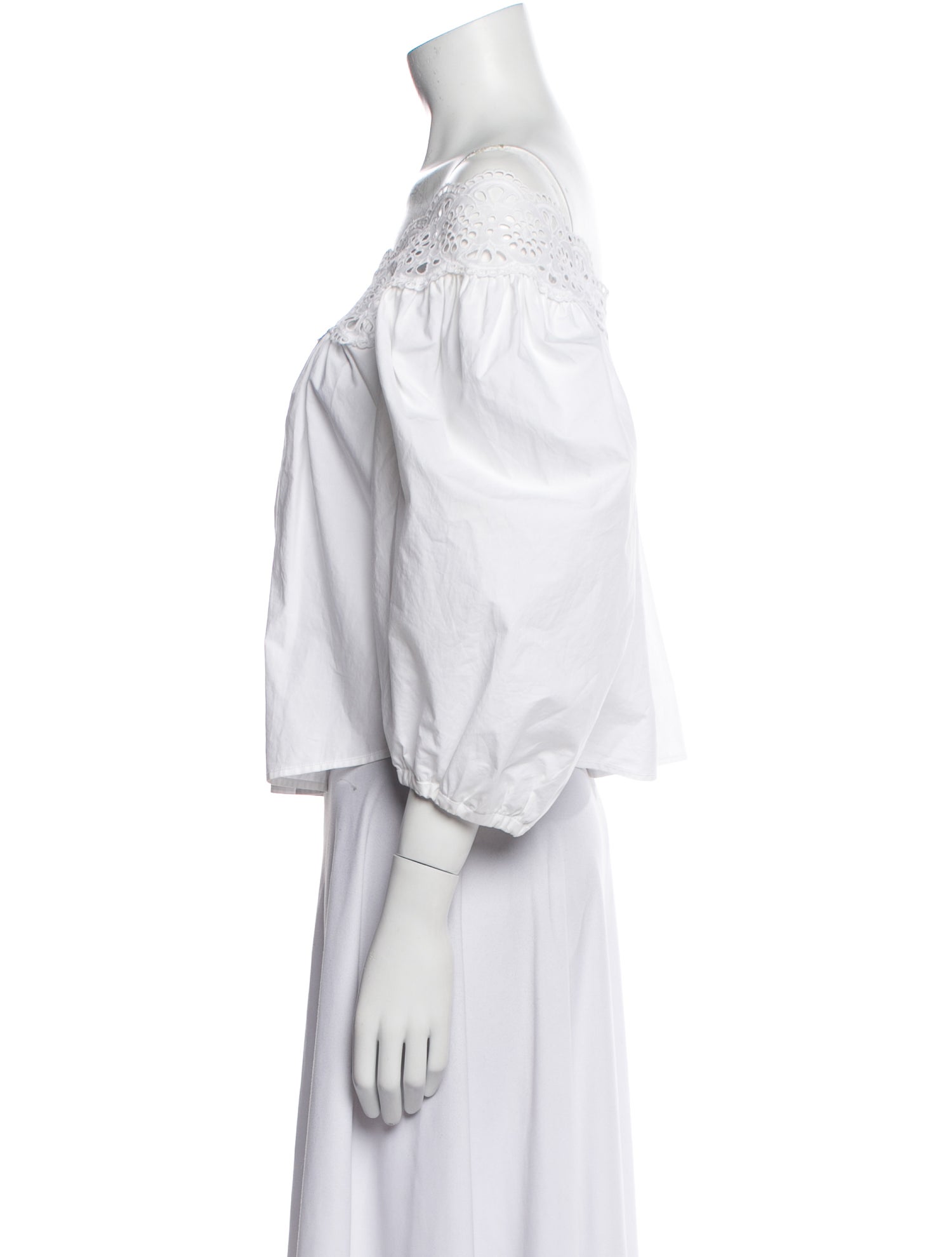 Sandro Off-The-Shoulder Three-Quarter Sleeve Crop Top