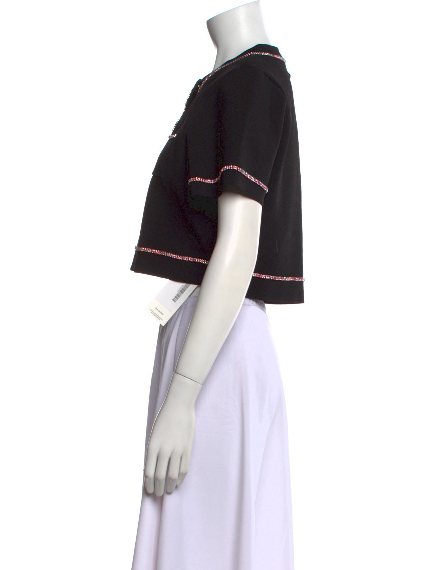 Sandro Crew Neck Short Sleeve Crop Top