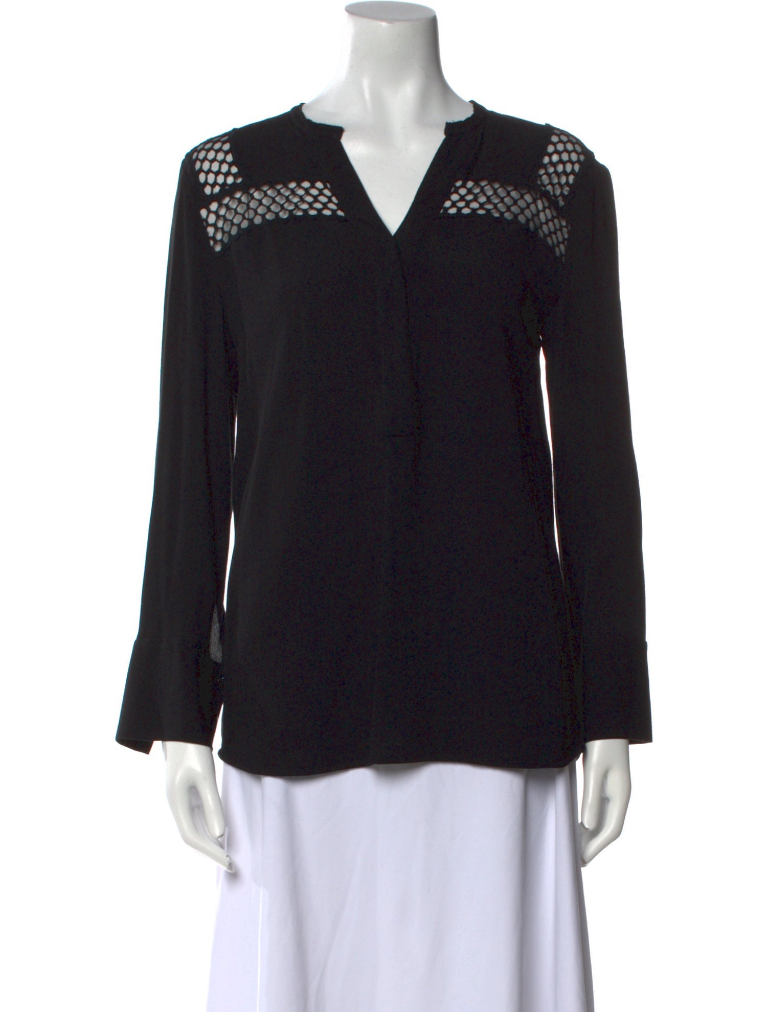 Sandro V-Neck Long Sleeve Blouse