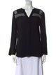 Sandro V-Neck Long Sleeve Blouse