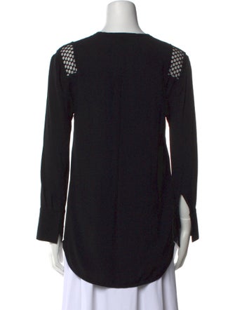 Sandro V-Neck Long Sleeve Blouse