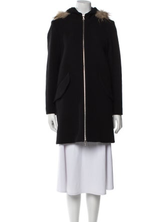 Sandro Wool Fur Coat