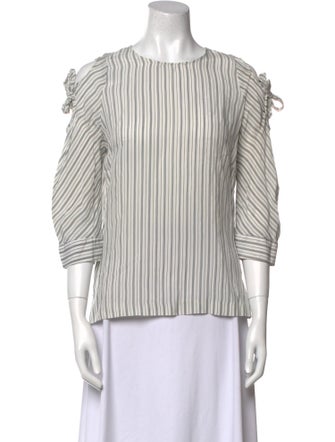 Sandro Striped Crew Neck Blouse