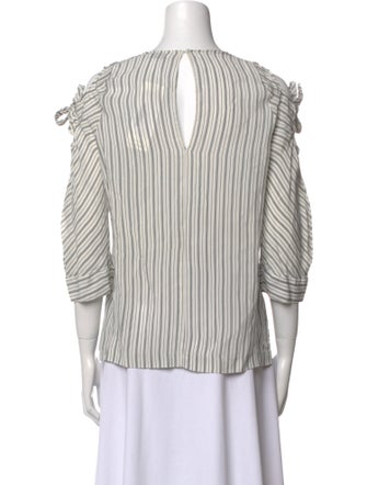 Sandro Striped Crew Neck Blouse