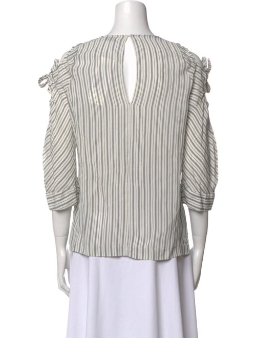Sandro Striped Crew Neck Blouse
