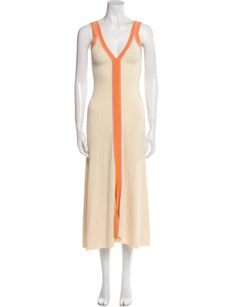 Sandro Colorblock Pattern Midi Length Dress