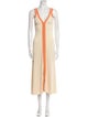 Sandro Colorblock Pattern Midi Length Dress