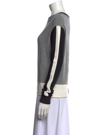 Sandro Colorblock Pattern Crew Neck Sweater