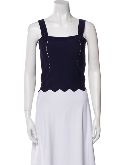 Sandro Square Neckline Sleeveless Crop Top
