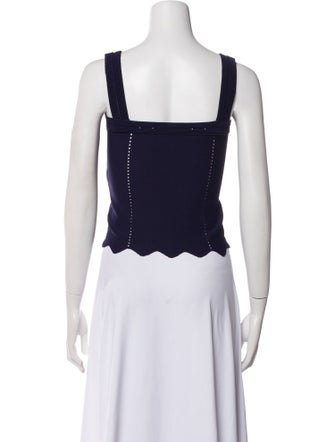 Sandro Square Neckline Sleeveless Crop Top