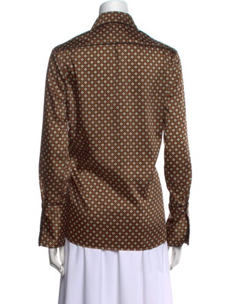 Sandro Printed Long Sleeve Button-Up Top