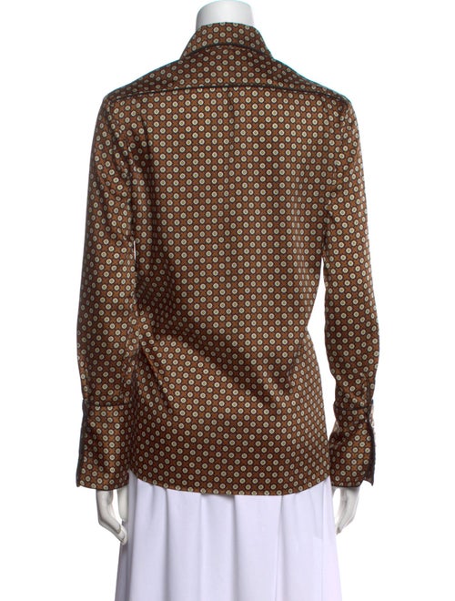 Sandro Printed Long Sleeve Button-Up Top