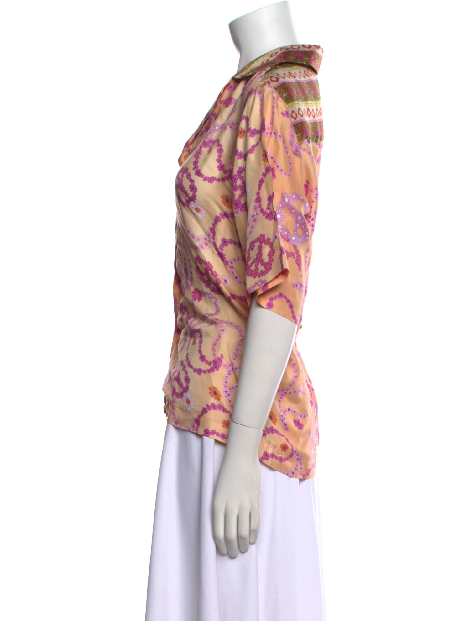 Sandro Silk Paisley Print Button-Up Top