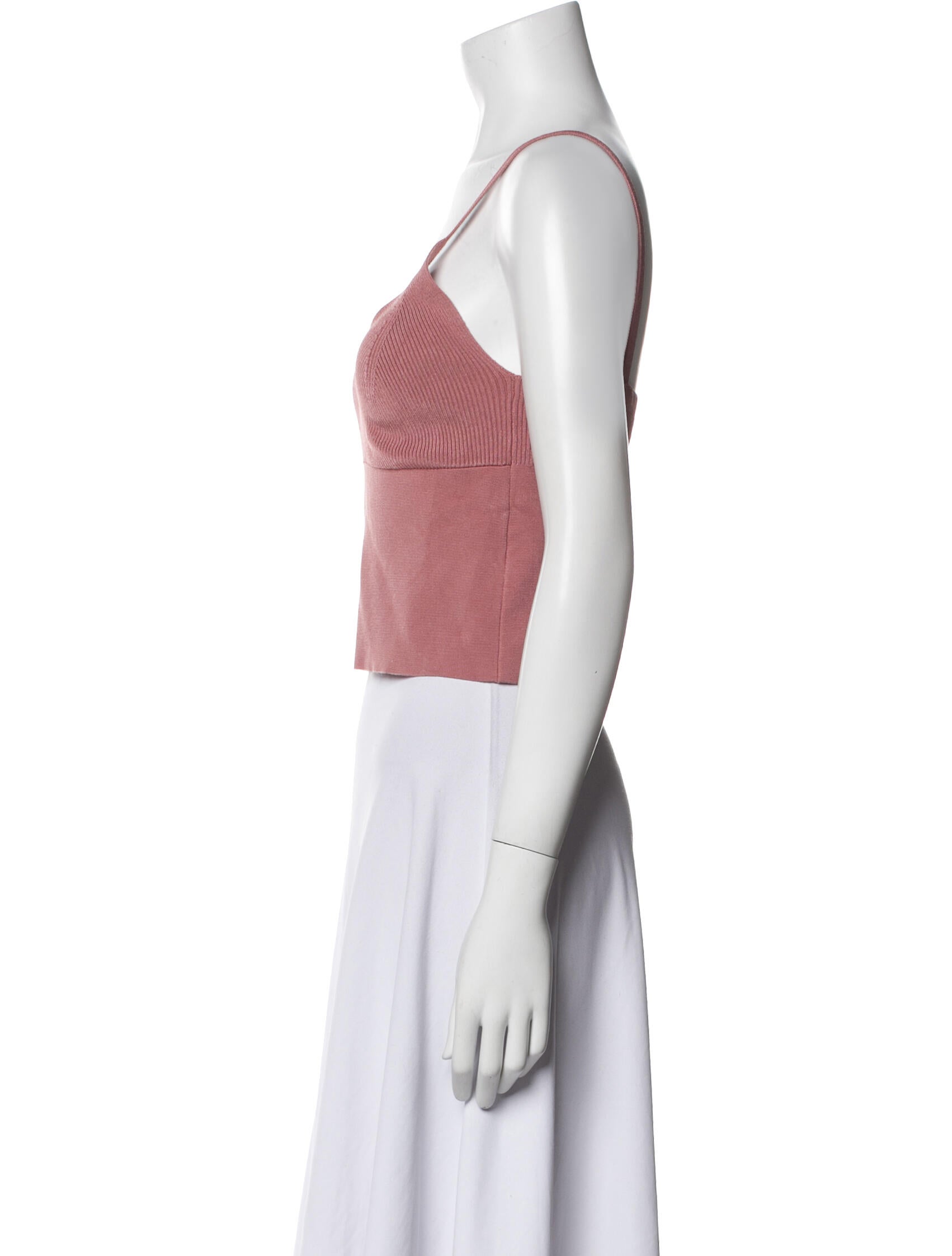 Sandro V-Neck Sleeveless Crop Top