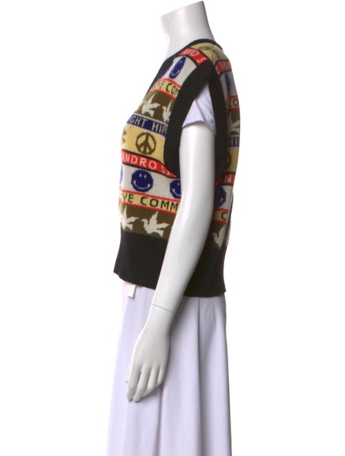 Sandro Virgin Wool Printed Sweater