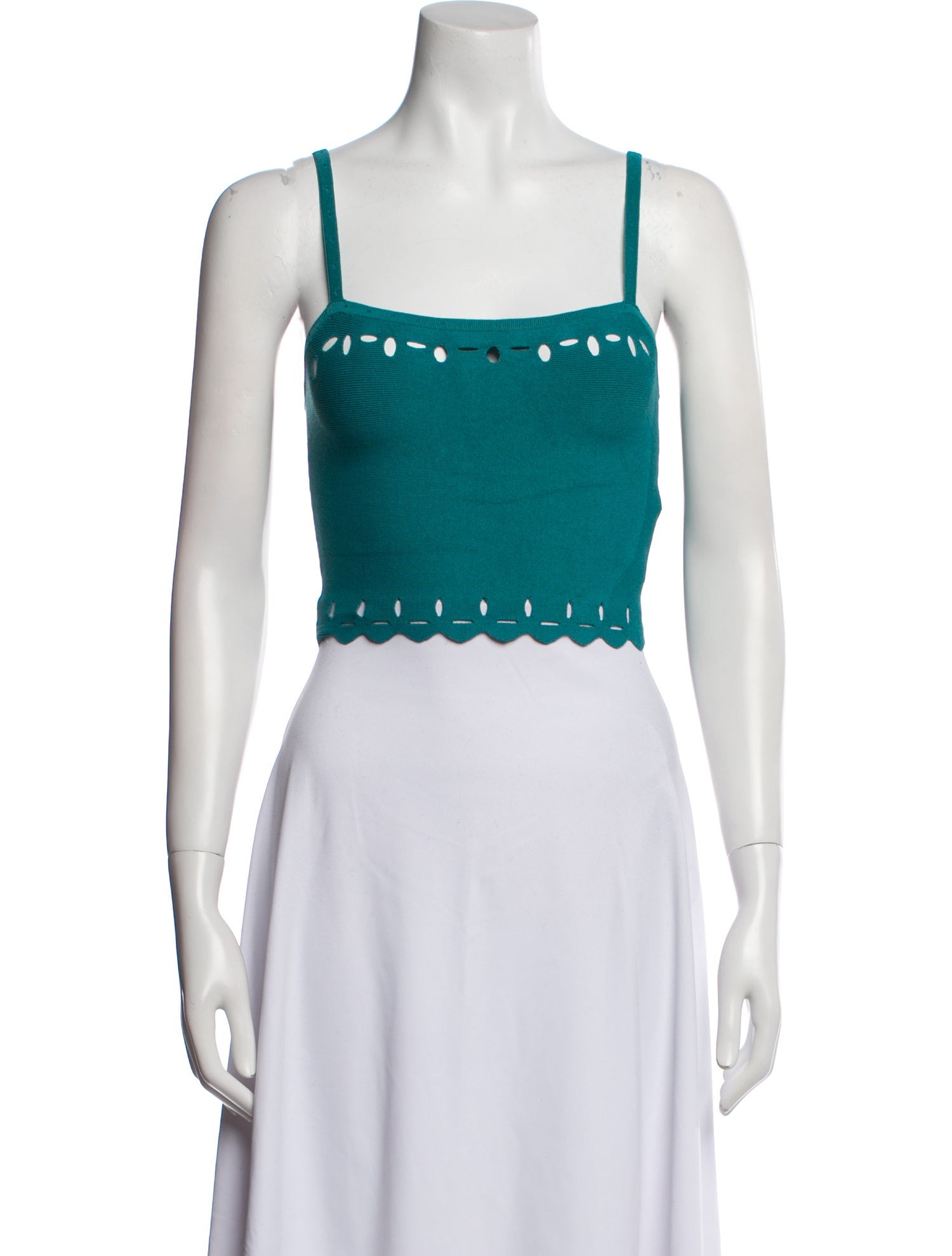 Sandro Square Neckline Sleeveless Crop Top