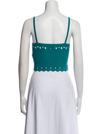 Sandro Square Neckline Sleeveless Crop Top