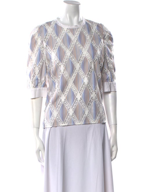 Sandro Printed Crew Neck Blouse
