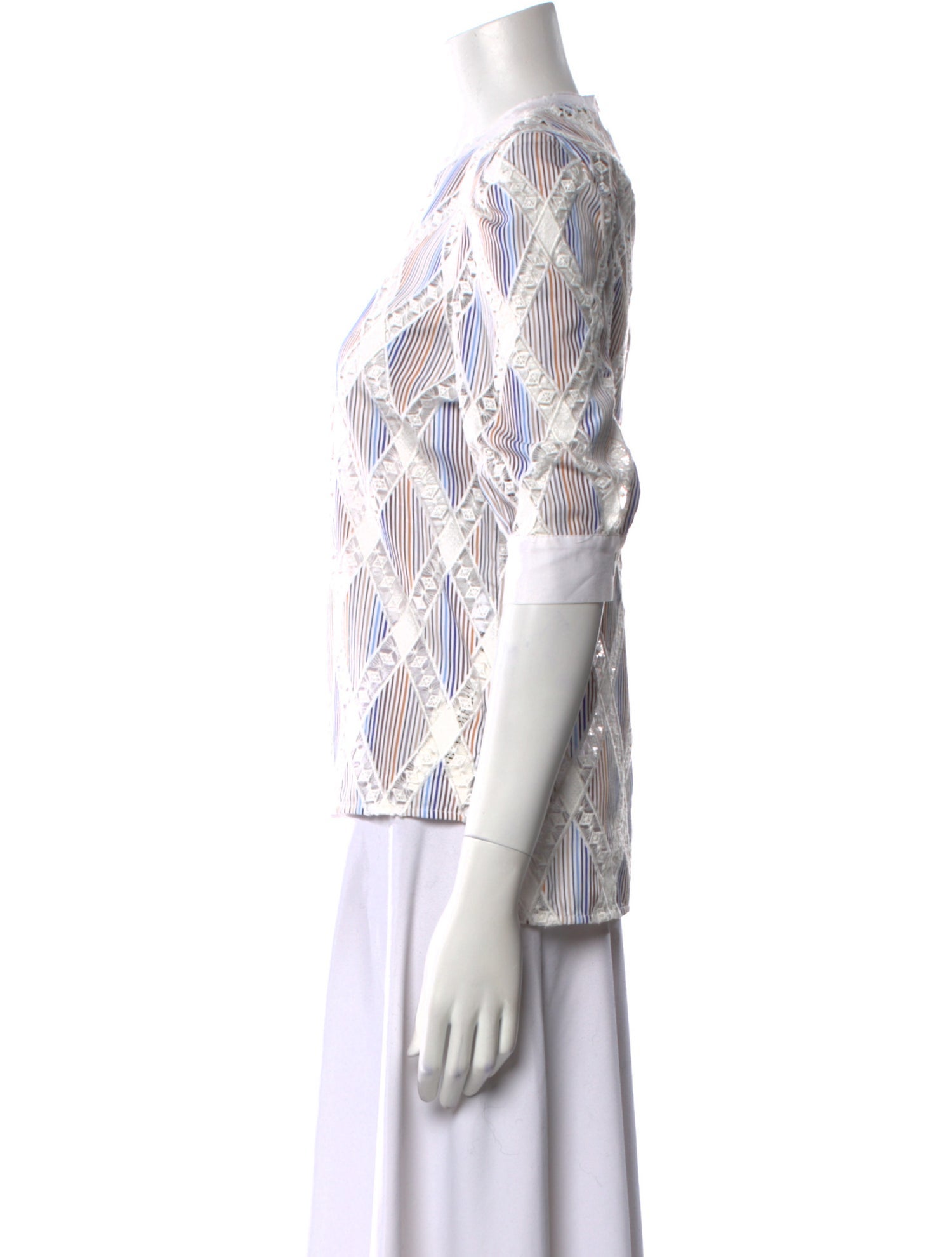 Sandro Printed Crew Neck Blouse