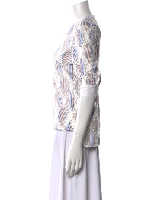 Sandro Printed Crew Neck Blouse