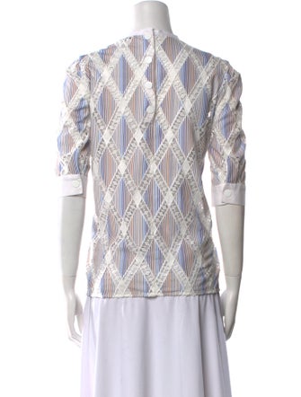 Sandro Printed Crew Neck Blouse